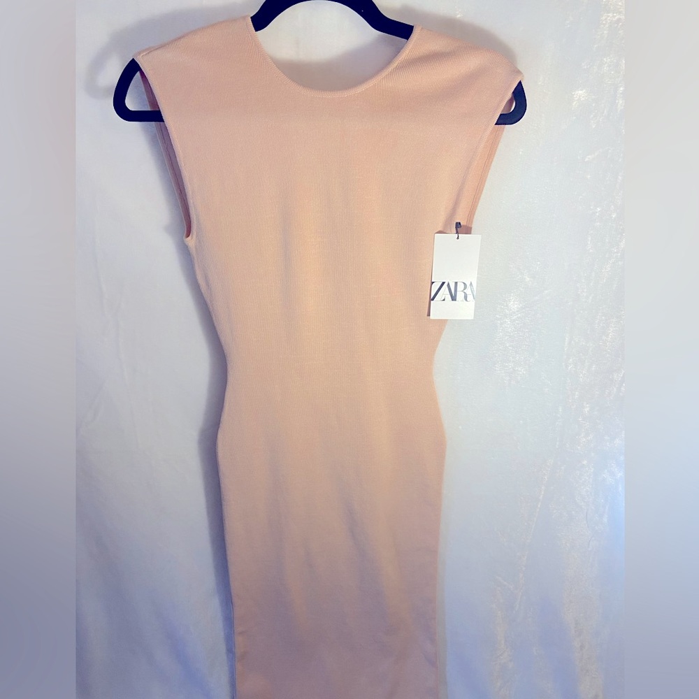 ZARA Midi Sweater Dress with Open Back - Picture 2 of 4